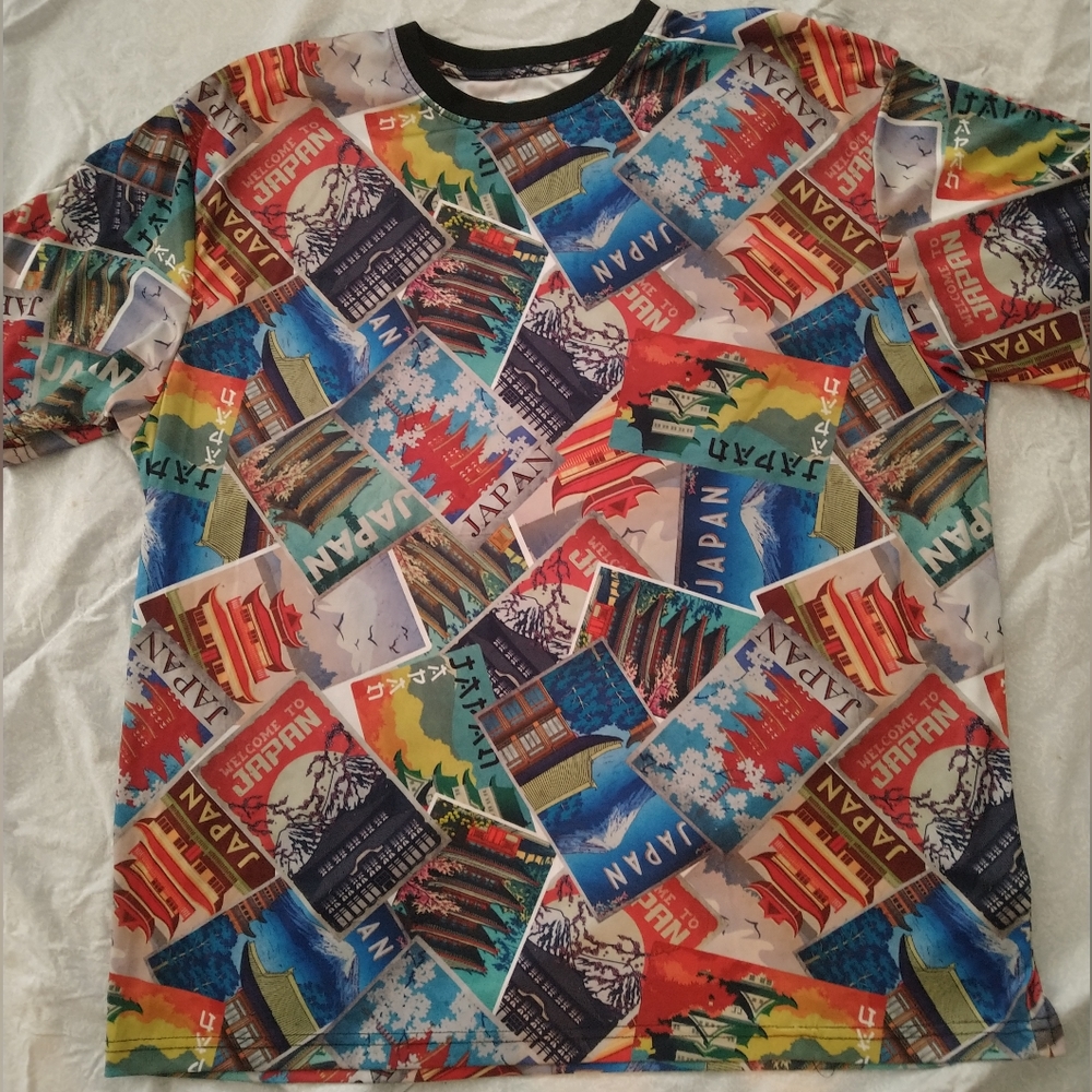 Fresh Prints Graphic colorful Men's Tee 2X-3X Japan A-6